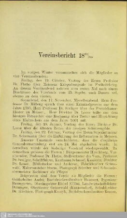 Vereinsbericht 1883/84