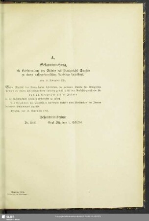 [a) Königliche Dekrete]