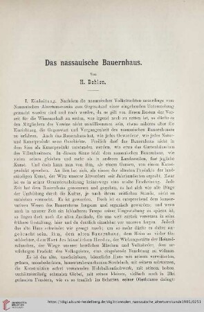 35: Das nassauische Bauernhaus