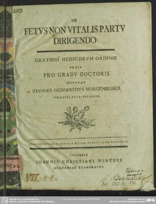 De Fetus Non Vitalis Partu Dirigendo : Gratiosi Medicorum Ordinis Venia Pro Gradu Doctoris