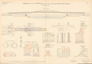 Dortmund-Ems-Kanal. Emsbrücke, Tunxdorf: Ansichten, Aufsichten, Schnitte 1:150, 1:50