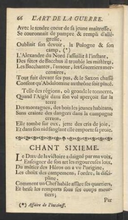 Chant Sixieme