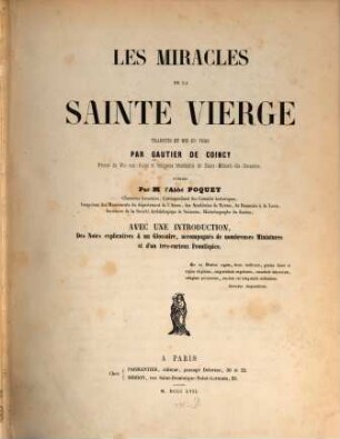 Les miracles de la Sainte Vierge