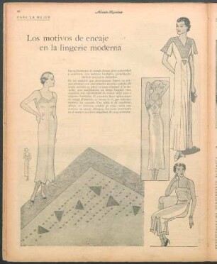 Los motivos de encaje en la lingerie moderna [Dibujos] : Para la mujer