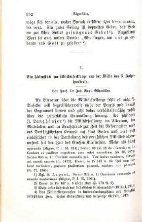 592-599 Ein Aktenstück zur Militärseelsorge aus der Mitte des 6. Jahrhunderts