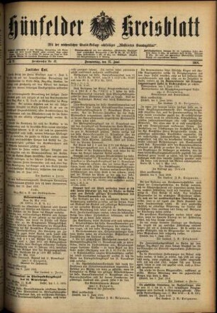 Ausgabe vom Donnerstag, den 15. Juni 1916.