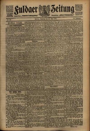Dritte Ausgabe vom Samstag, den 23. Mai 1908.