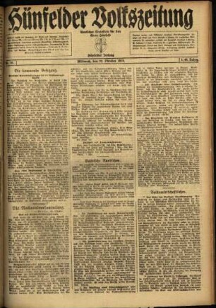 Ausgabe vom Mittwoch, den 22. Oktober 1919.