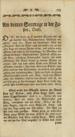 Am dritten Sonntage in der Fasten, Oculi.