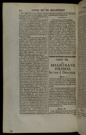 Caput XIII. De Magistratu Politico.