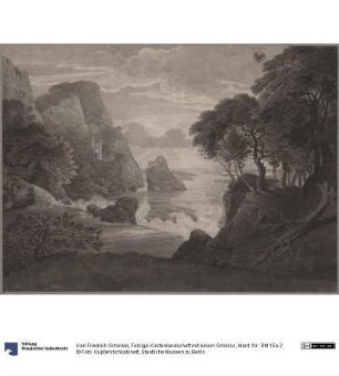 Felsige Küstenlandschaft mit einem Schloss