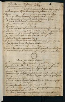 1r-1v, Puncta pro Literis Annuis.