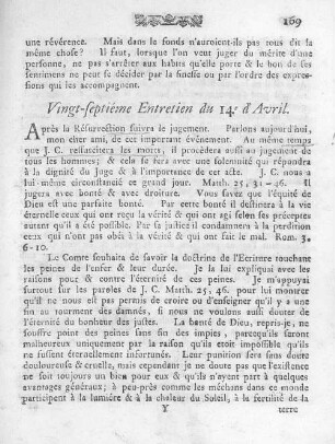 Vingt-septiéme Entretien du 14e d'Avril.