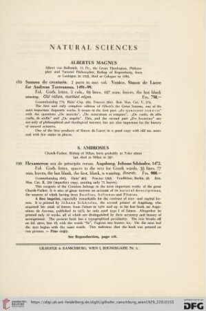 Natural Sciences (Nr.189-193)