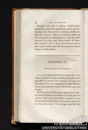 CHAPITRE IX. Conservation des betteraves.