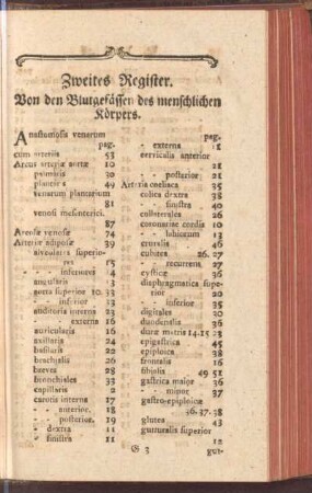 Zweites Register. Von den Blutgefässen des menschlichen Körpers