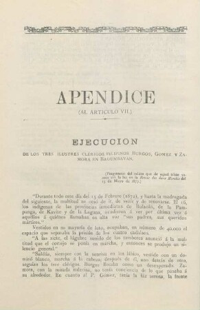 Apendice (Al articulo VII.)