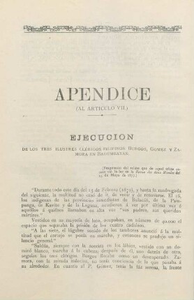 Apendice (Al articulo VII.)
