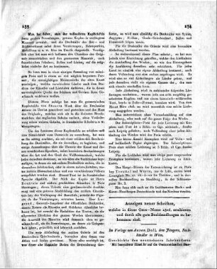 Anzeigen neuer Schriften, welche in dieser Oster-Messe 1806. erschienen, und durch alle gute Buchhandlungen zu bekommen sind.