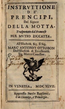 Instruttione de'prencipi