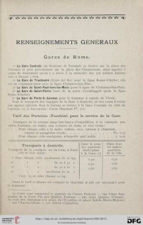 Reseignements généraux