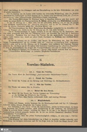 II. Vereins-Statuten