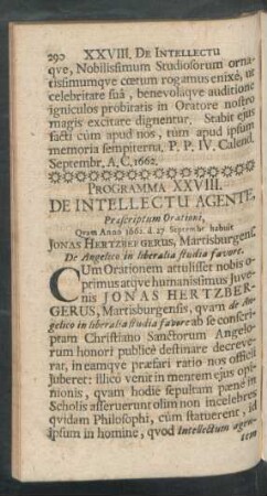 Programma XXVIII. De Intellectu Agente