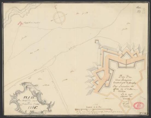 Plan von Einer Fortificirten gegend bey der Rossgärdtschen Zigeley 1766