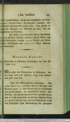 Neuntes Kapitel. Ritterorden in Schweden
