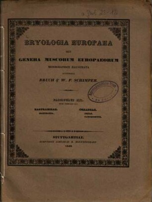 Bryologia Europaea seu genera muscorum Europaeorum monographice illustrata, 12. Bartramieae, Oreadeae