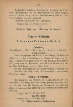 Zehnter Abschnitt. Sitten- und Ordnungs-Polizei