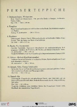 Perserteppiche (Nr. 7-13)