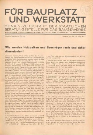 Wie werden Holzbalken und Eisenträger rasch und sicher dimensioniert?