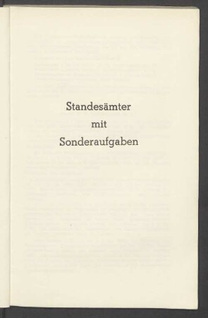 Standesämter mit Sonderaufgaben