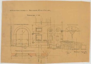 Thiersch, Friedrich von; München; Münchner - Kindl - Keller, Erweiterungsbau - Teilgrundriss EG, Schnitt