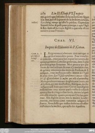 Chap. VI. Ineptie de l'Identité de P. Coton.