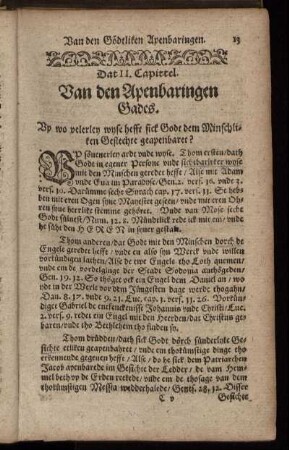 Dat II. Capittel. Van den Apenbaringen Gades.