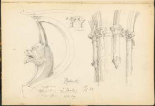 Nikolaikirche, Rostock: Details Pfeiler (aus: Skizzen- und Fotoalbum 1)
