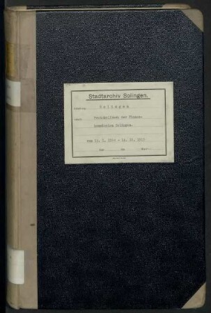 Solingen: Finanzkommission 1914-1919