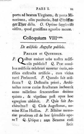 Colloquium VIII vum. De aedificiis Augustae publicis