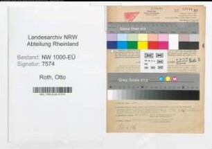 Entnazifizierung Otto Roth, geb. 31.12.1888 (Verw.Inspektor)