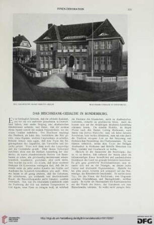 Das Reichsbank-Gebäude in Sonderburg