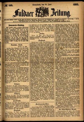 Ausgabe vom Samstag, den 30. Juni 1883.