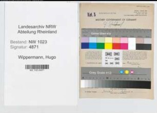 Entnazifizierung Hugo Wippermann , geb. 31.05.1898 (Fotolaborant)