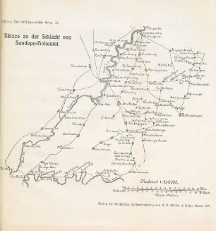 Skizze zu der Schlacht von Sandepu-Hokeutai
