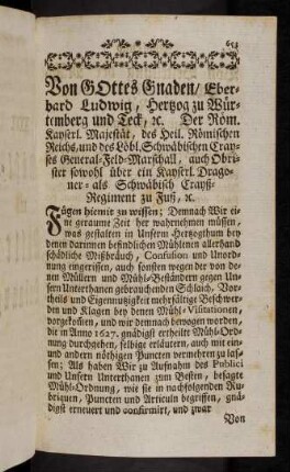 653-664, Vorwort. Der Erste Punct. - Der Neunzehende Punct.