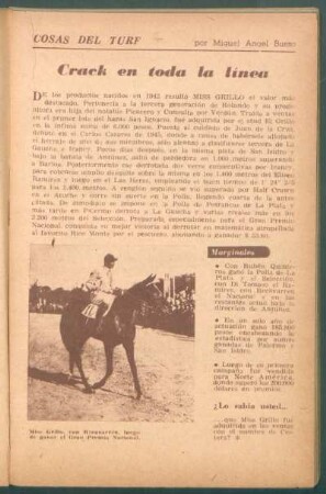 Crack en toda la línea : Cosas del turf