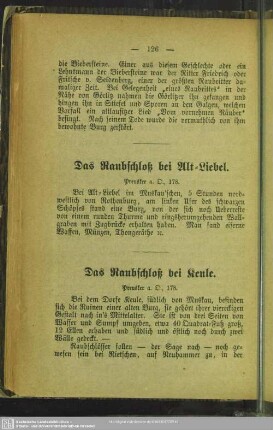 Das Raubschloß bei Alt-Liebel