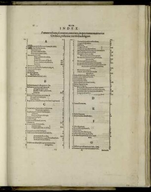 Index Autumnalium plantarum omnium, in quo numerus anterior Ordines, posterior vero folia designat.