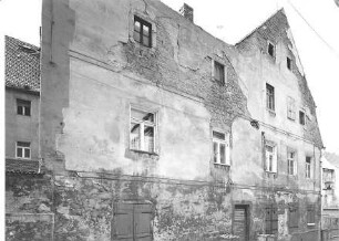 Pirna-Altstadt, Fleischergasse 1. Wohnhaus (E. 17. Jh.). Straßenansicht